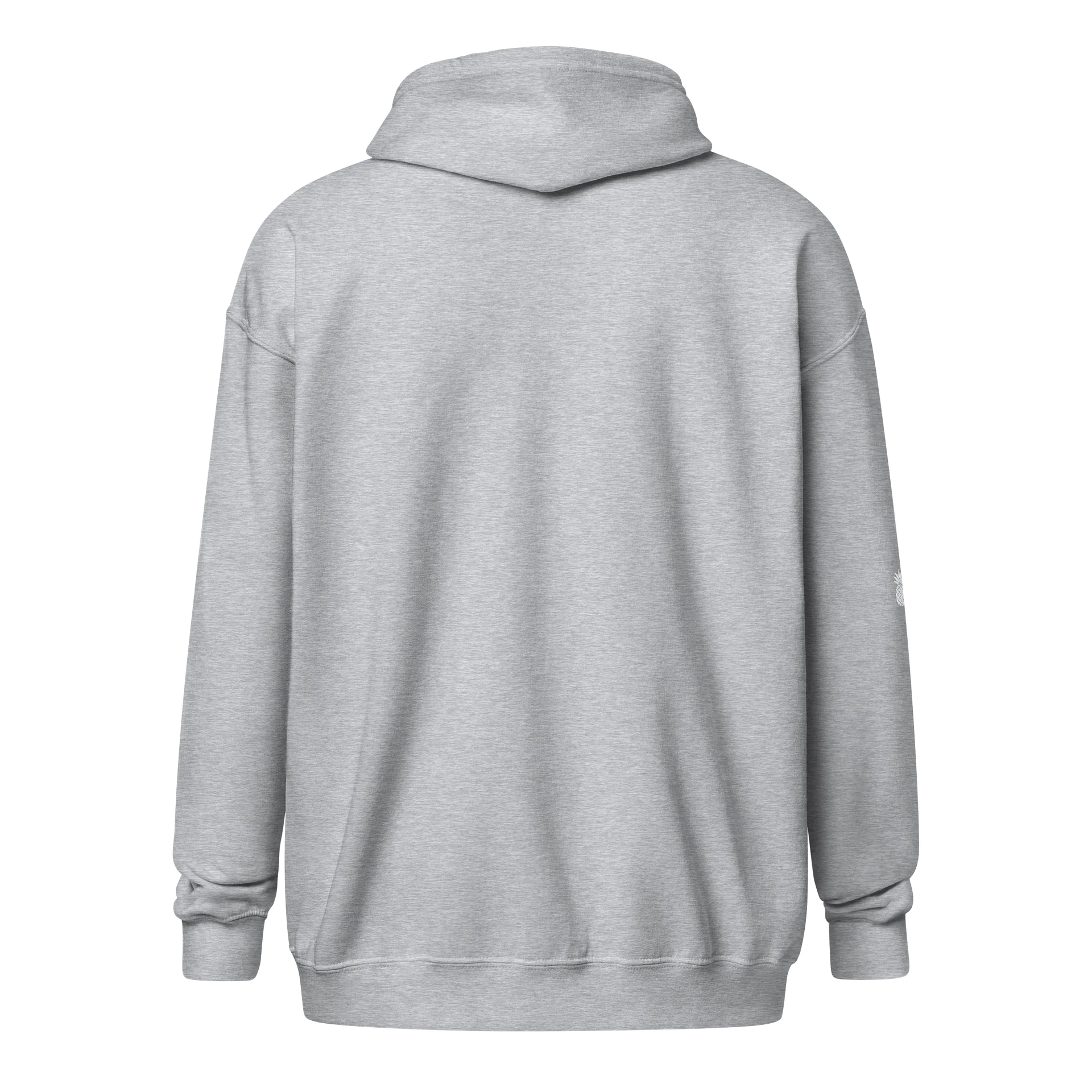 Lucky Pineapple® Light Gray Plush Fleece Minimalist Sleeve Unisex Zip Hoodie product image (3)