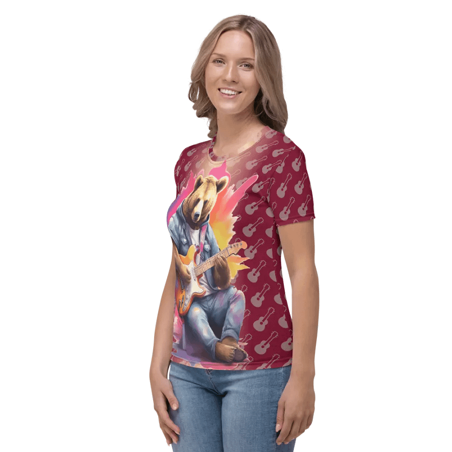 Cool Bear Playing Guitar All Over Print T-shirt product image (4)