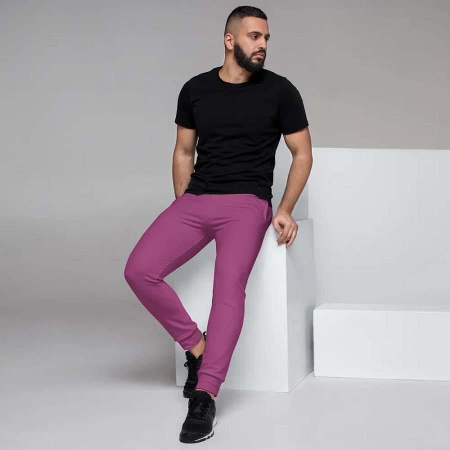 Plain Plum Purple True Summer Recycled Polyester Premium Men's Joggers by Treasure Pie product image (7)