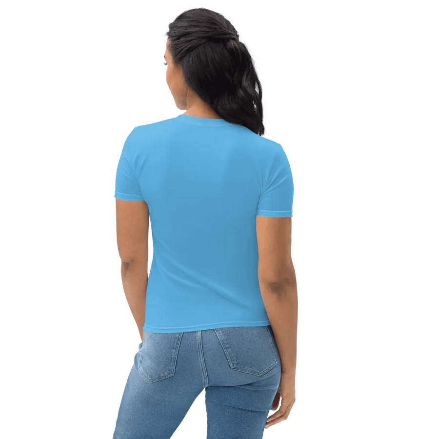 Plain Sky-Blue True Summer Women's Crewneck Polyester Heavyweight Premium T-Shirt by Treasure Pie product image (8)