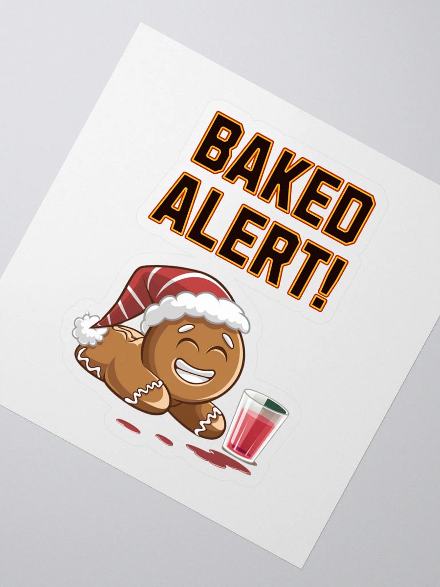 Baked Alert! - Funny Humorous Ginger Bread Man Sticker product image (2)