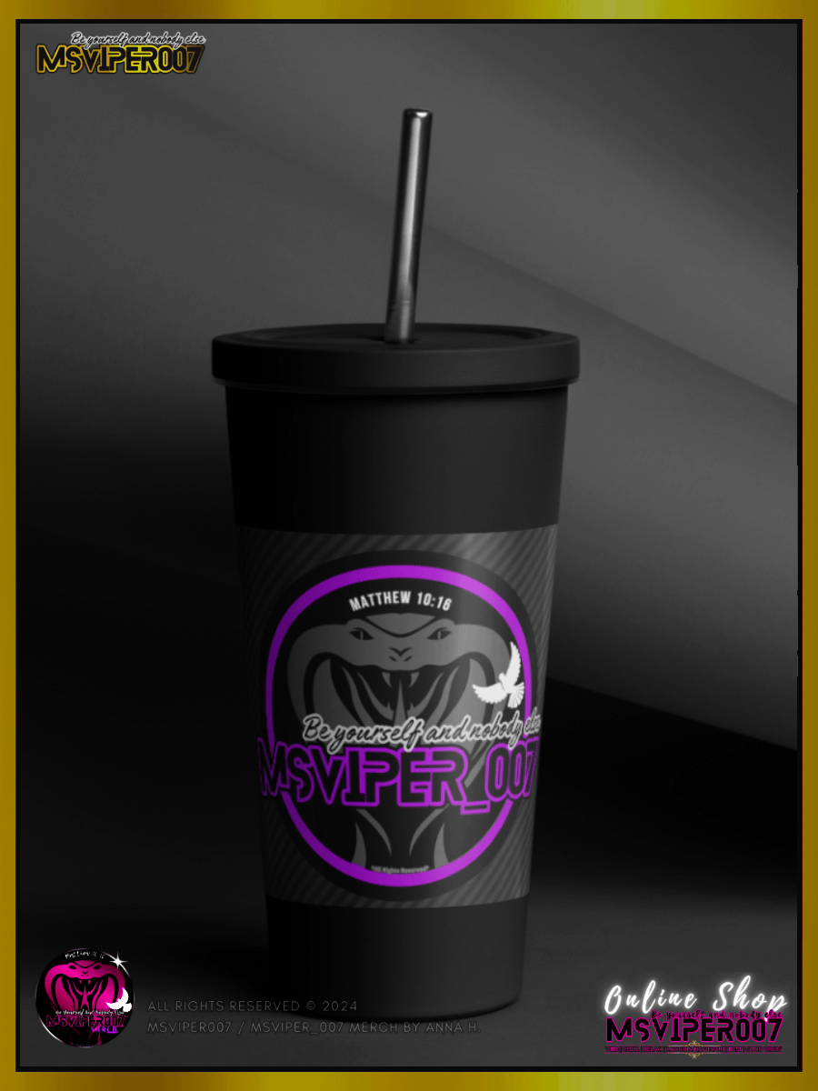 Tumbler - "MsViper_007™ Brand [purple/blk] - Support&Sport" Insulated Tumbler with a Straw By Anna H. product image (11)