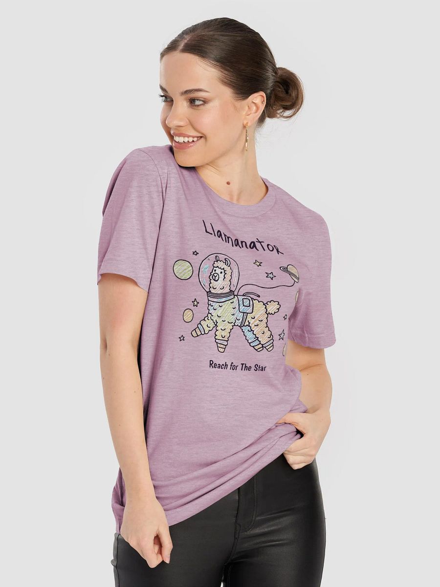 Llamanator reach for the star funny llama joke T-shirt product image (84)