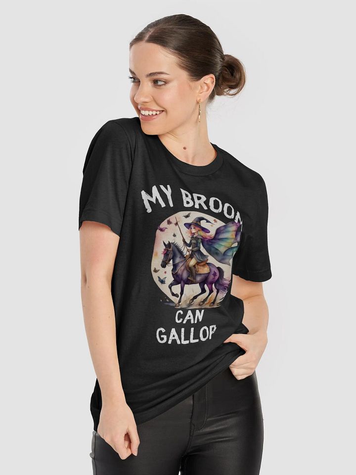 My Broom Can Gallop Funny Witch Horse Halloween T-Shirt product image (2)