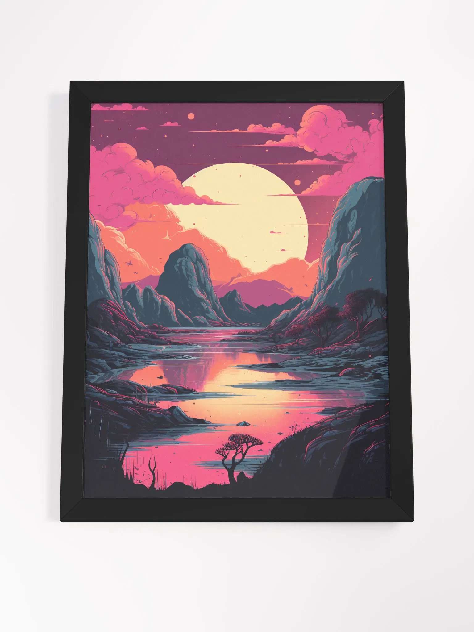 retro retro wave framed print product image (4)