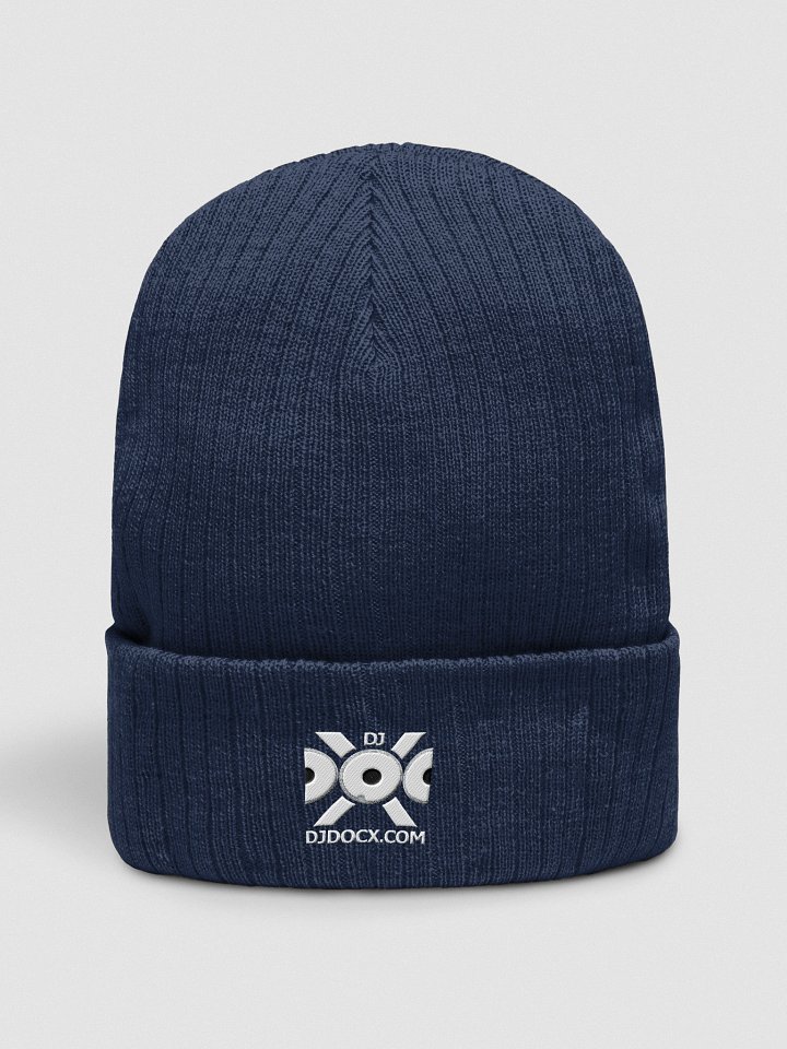 DJDocX Ribbed Knitt Beanie - White Logo product image (1)