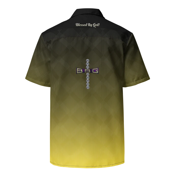 Black and Gold Blessed by God Button-up Shirt product image (1)