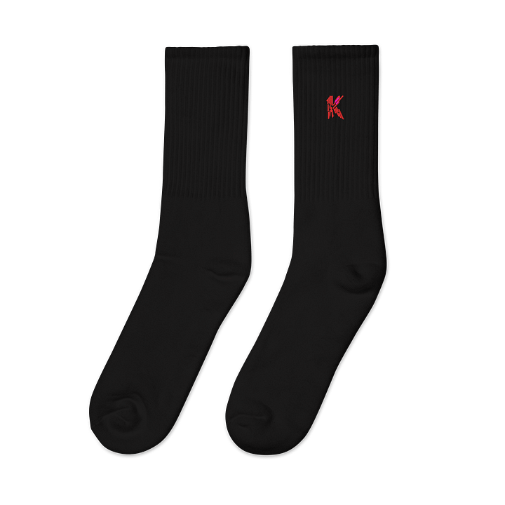 K KinKal KKROWN - Red on Black Socks product image (2)