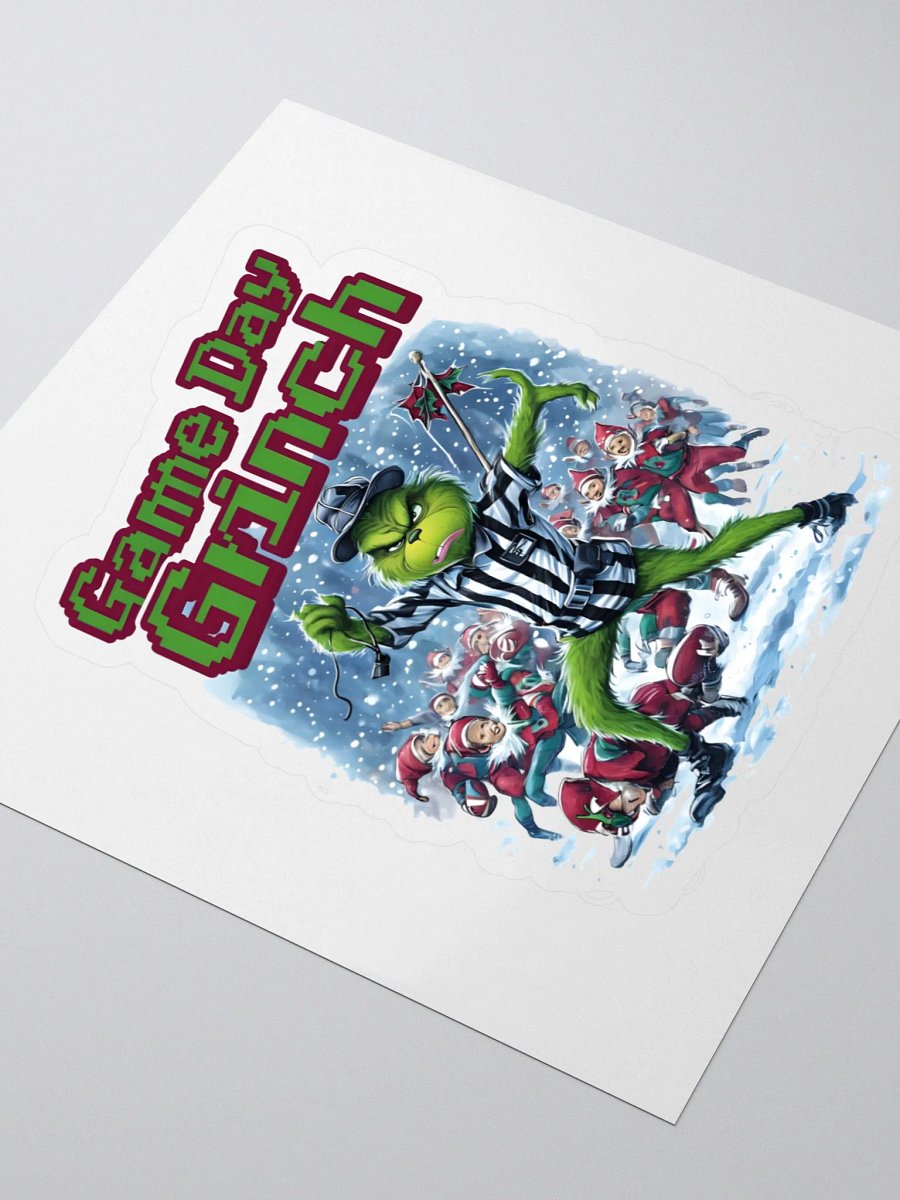 Game Day Grinch Christmas Football Sticker - Festive Holiday Sports Apparel for Fans product image (3)