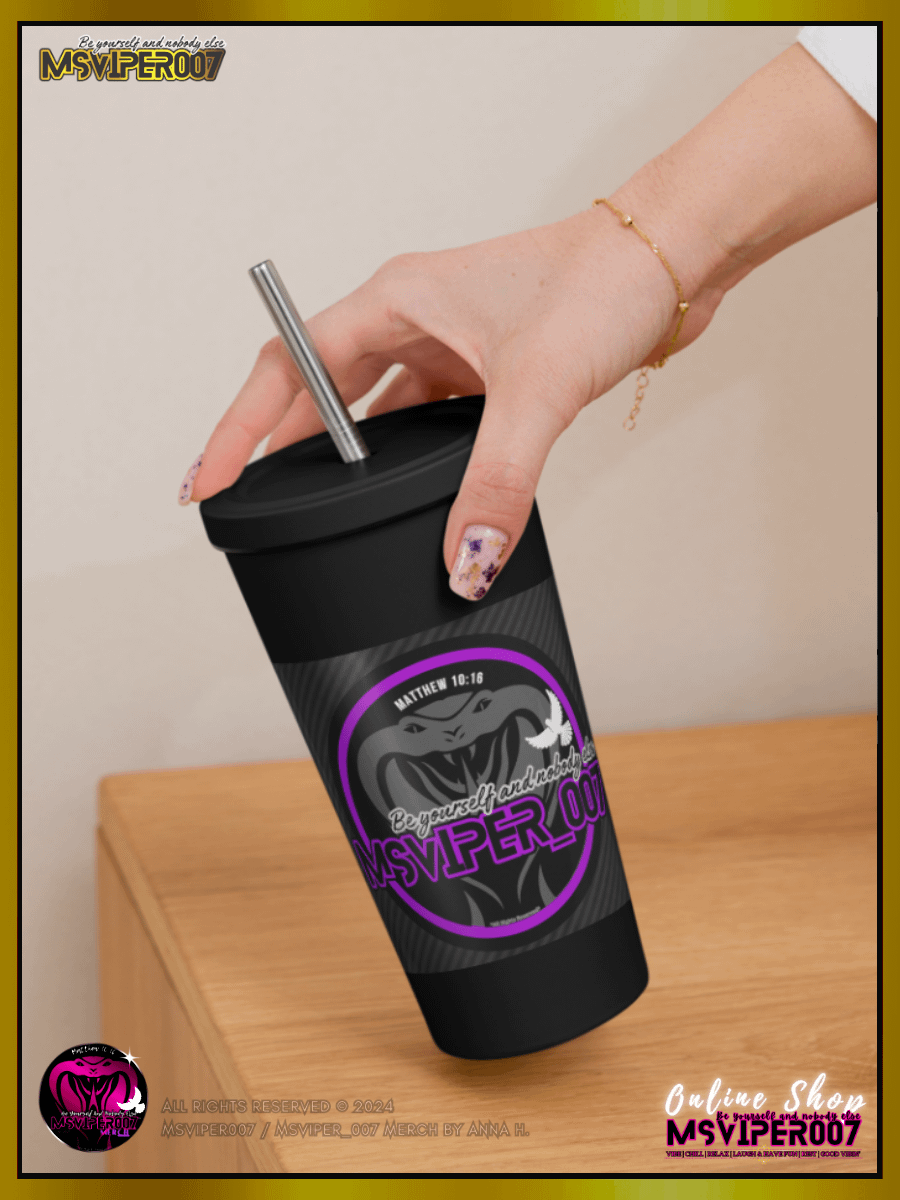 Tumbler - "MsViper_007™ Brand [purple/blk] - Support&Sport" Insulated Tumbler with a Straw By Anna H. product image (12)