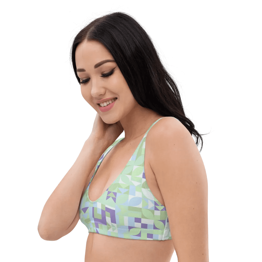Colorful Vector Patterns Design Padded Bikini Top - v14 product image (5)