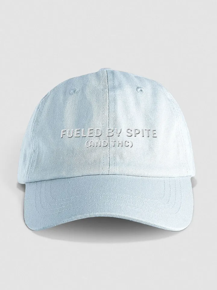 FUELED BY SPITE (white thread) embroidered pastel dad hat product image (2)