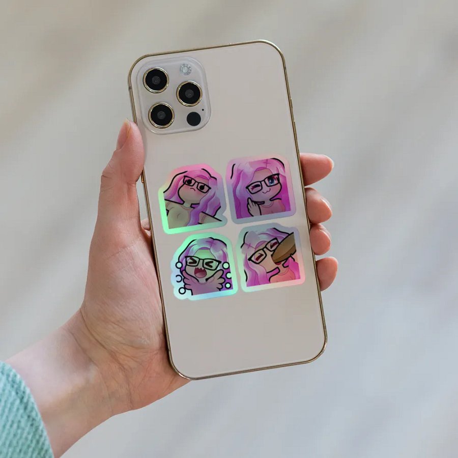 A Holographic Peachy Sticker Pack product image (8)
