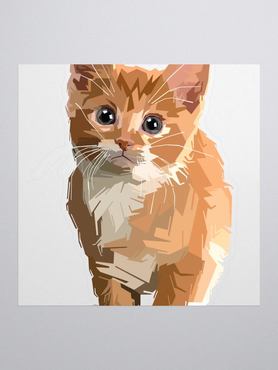 Geometric Orange Kitten Kiss Cut Stickers product image (1)