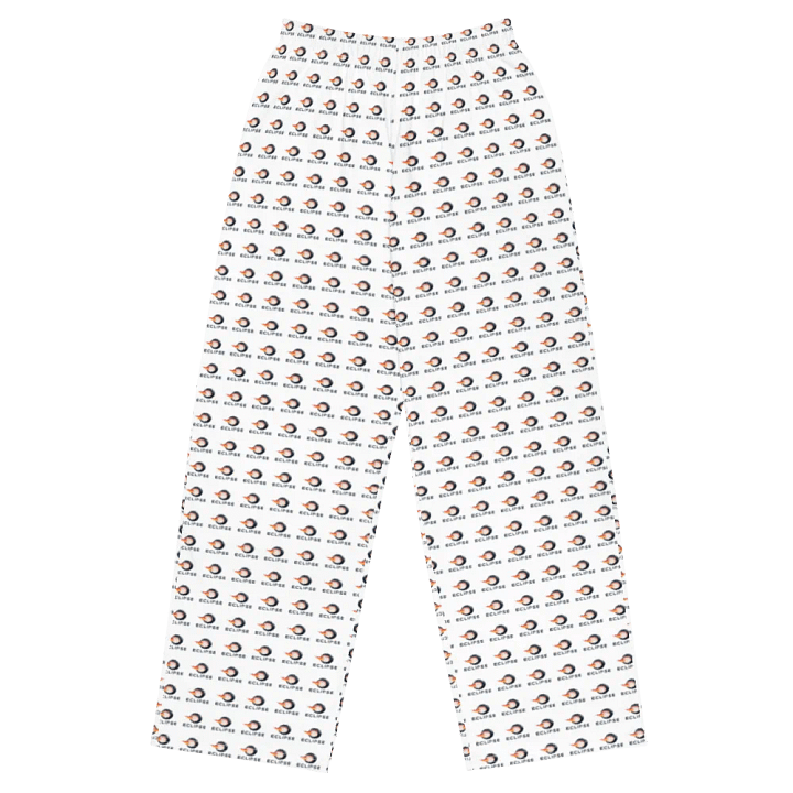 Eclipse All Over White Unisex Wide-Leg Pants product image (1)