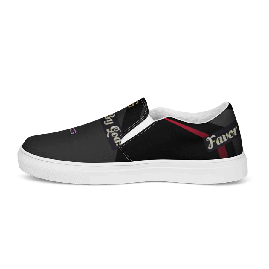 BBG Diamond Cross Black with Red Stripe Men's Slip Ons product image (11)