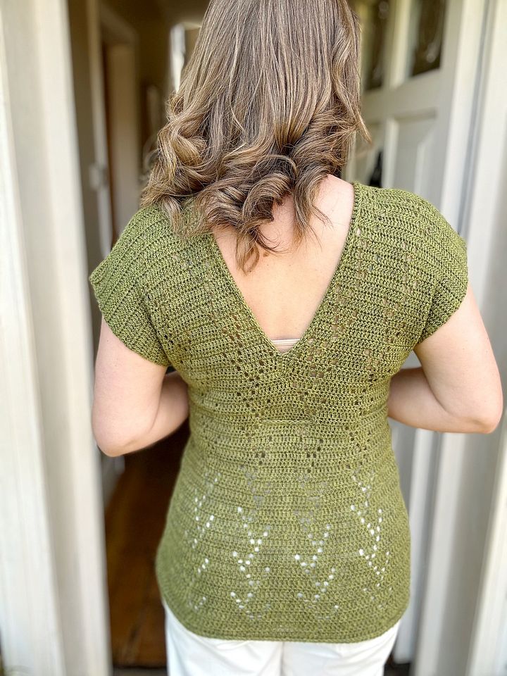 Verona Tee / Crochet t-shirt Pattern / Filet Crochet Tee / Beginner Crochet Top Pdf Pattern product image (2)