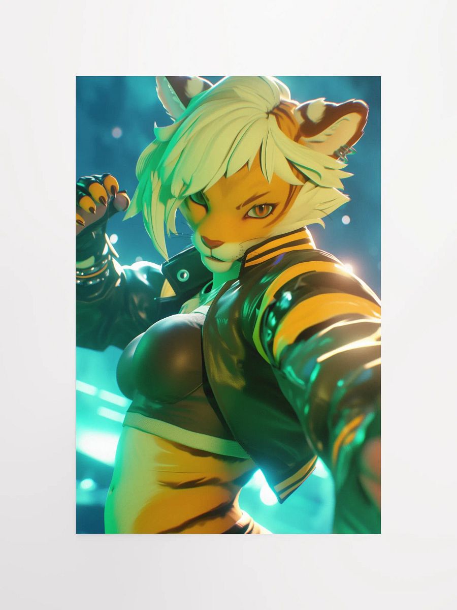 Neon Tiger Cyberpunk Poster product image (8)