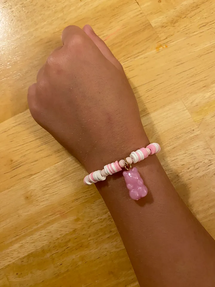 Pink & White Gummy Bear Bracelet product image (2)