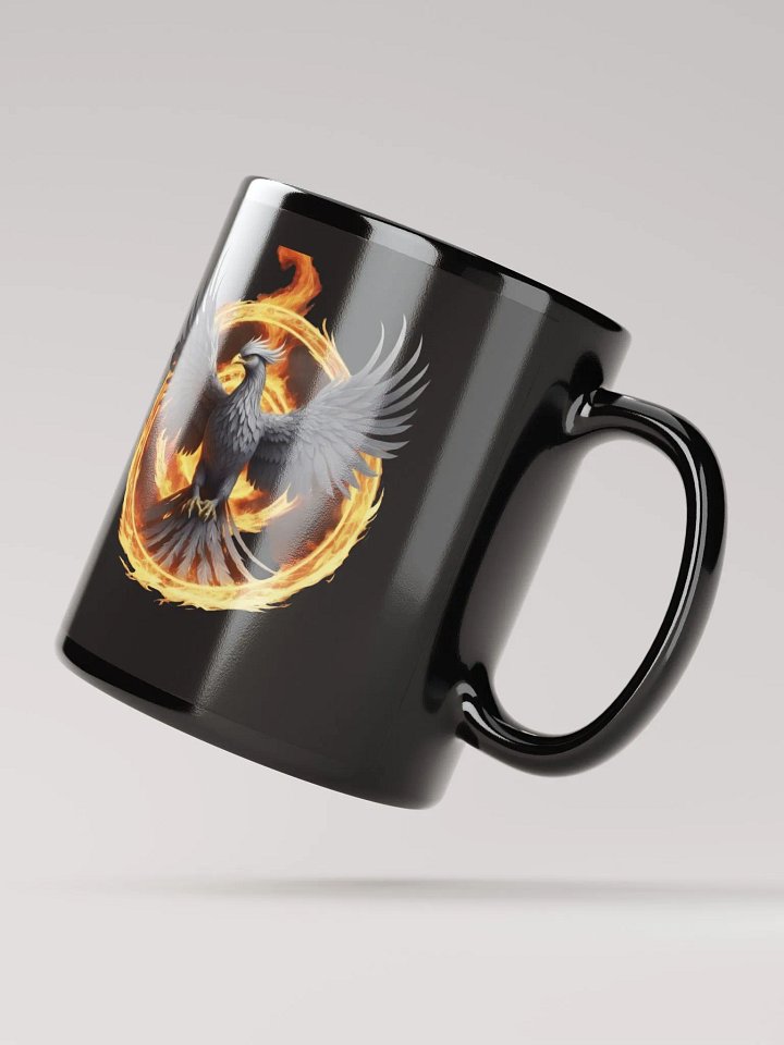 Gray Phoenix on Black Glossy Mug product image (4)