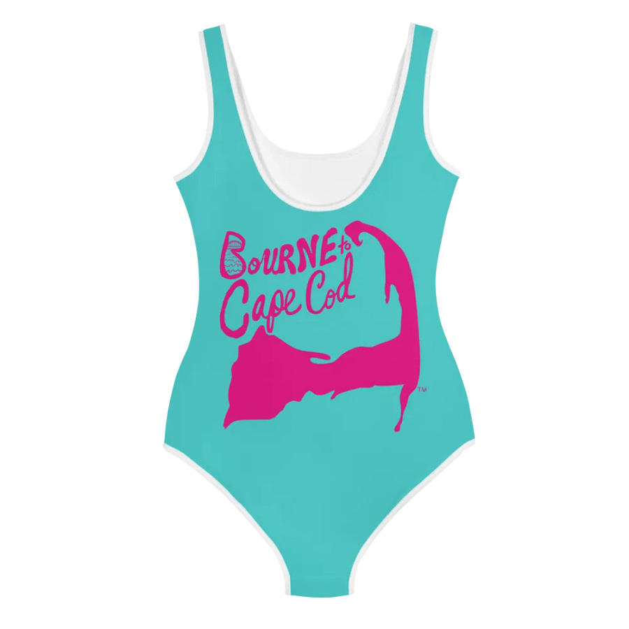 💖Girls' | Youth | BRN.2C.C.™ | Dark Turquoise Swimsuit 👙| Pink Logos product image (3)