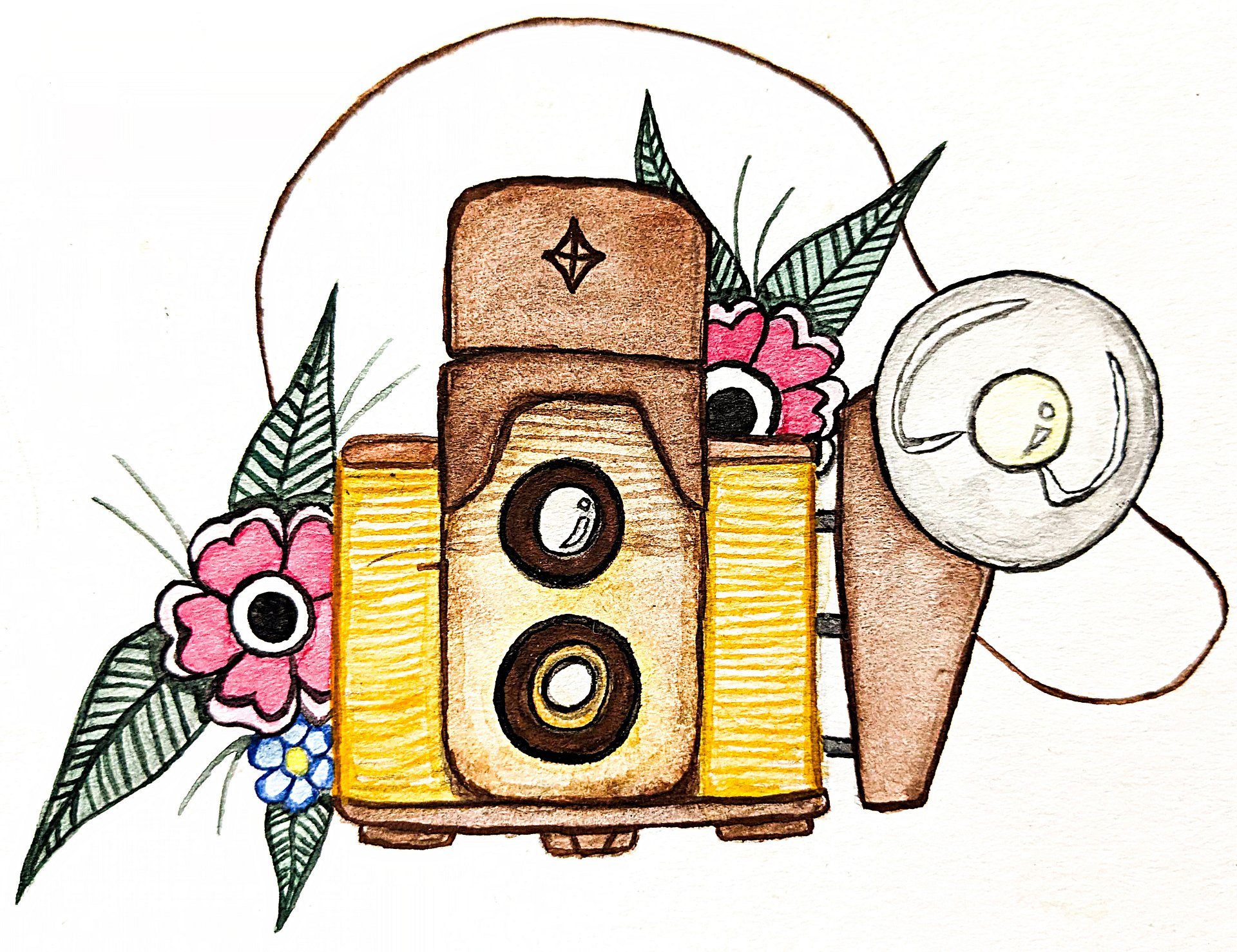 3" Floral Camera Sticker product image (2)