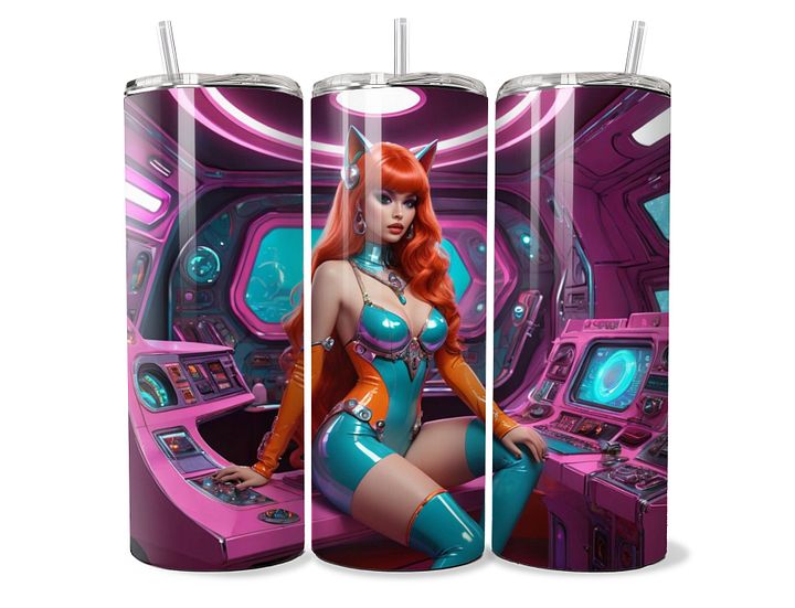 Galactic Catgirl Commander Tumbler - 20oz Stainless Steel product image (1)