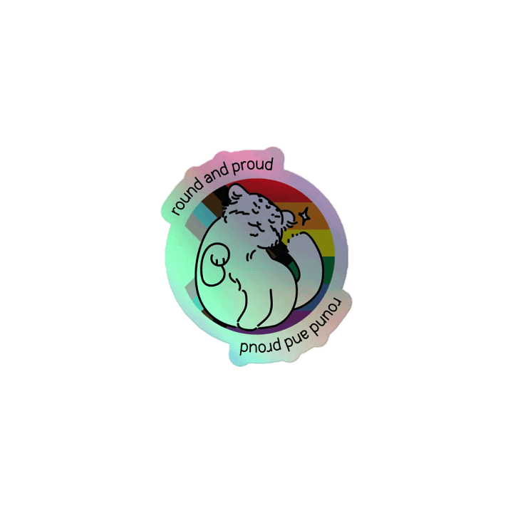 Round and Proud Manul Holo Sticker - Pride Flag Version product image (1)