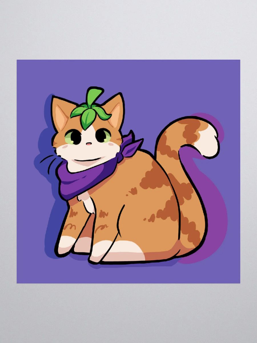 Pumpkin the Cat Eggplant Sticker product image (1)