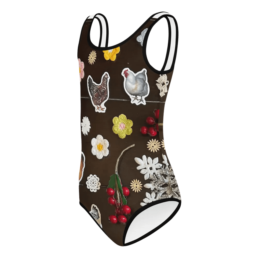 Chicken n Flowers Kids Swim Suit product image (7)