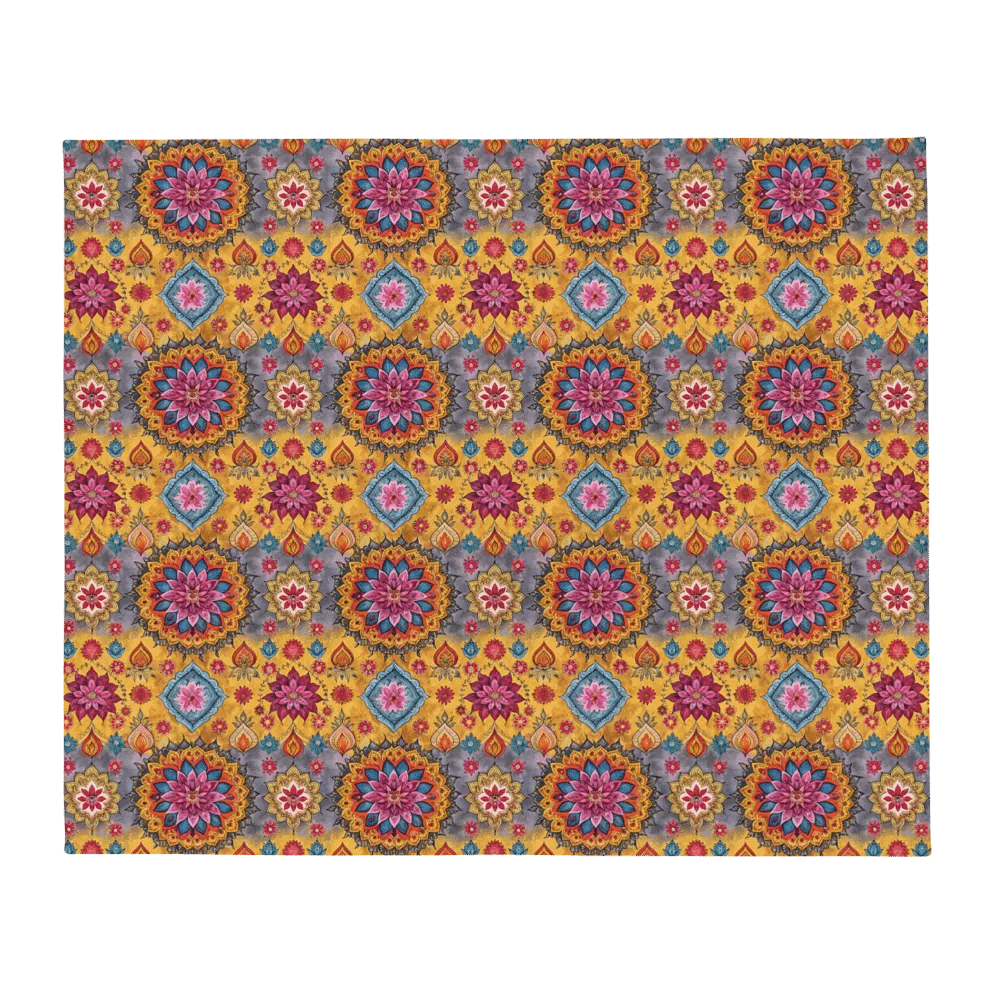 Throw Blanket with Indian Sari-Inspired Pattern product image (2)