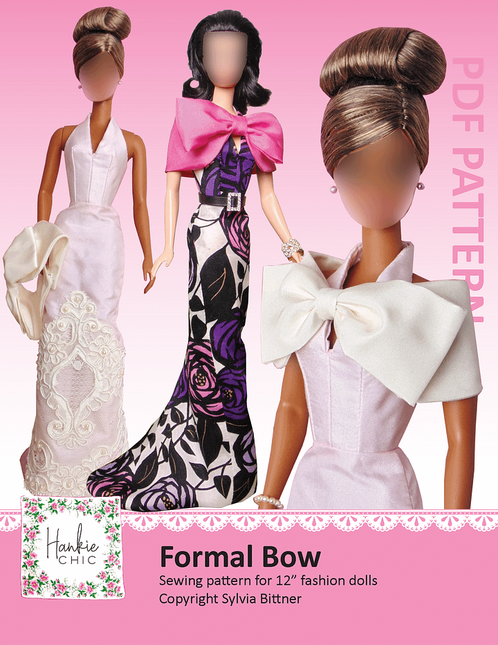 Formal Bow sewing pattern for 12" fashion dolls product image (1)