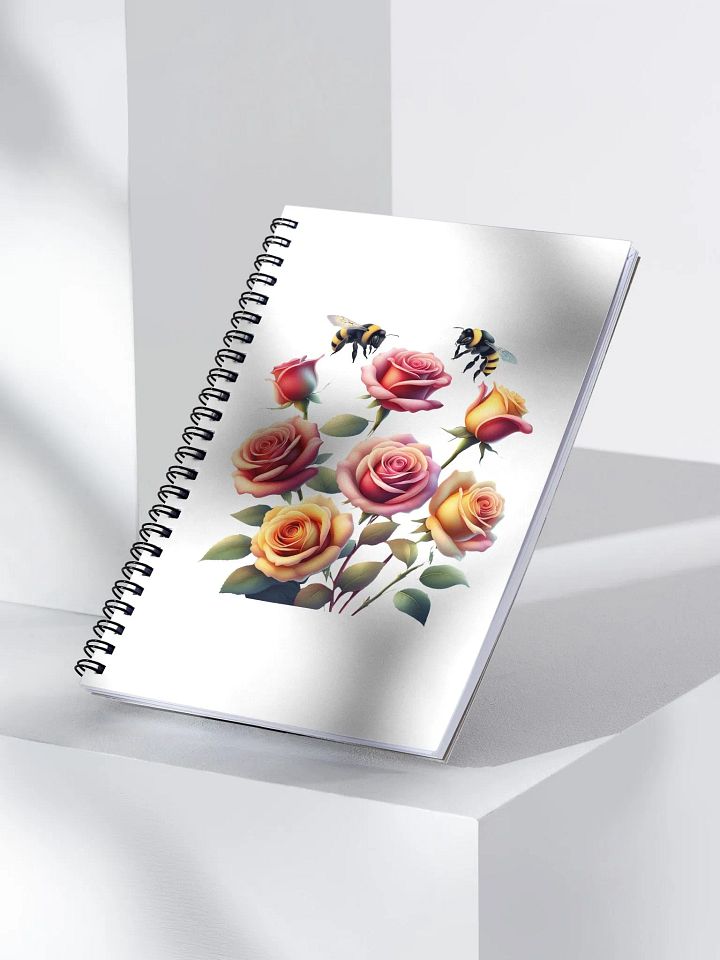 Honey Bees and Roses Graphical Design Spiral Notebook product image (1)