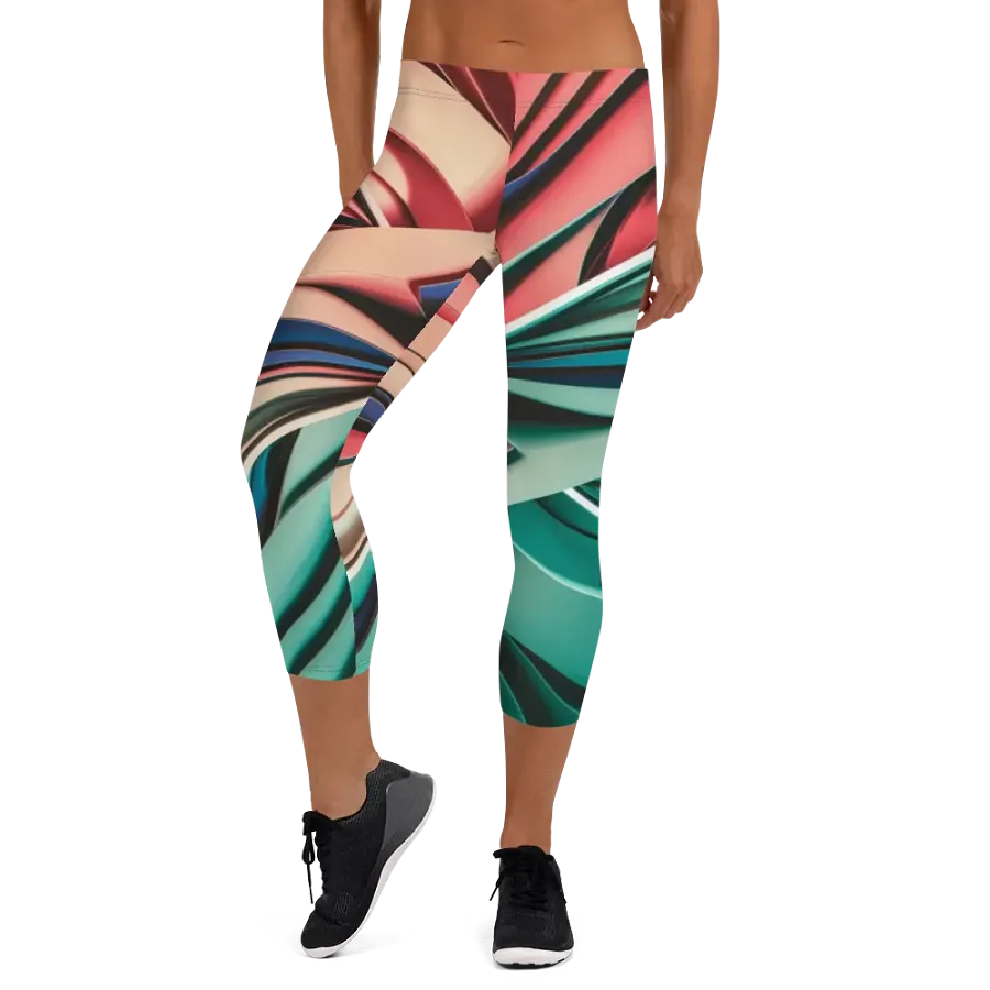 TDS Music Women's Capri Leggings with Abstract Geometric Print (XS-XL) product image (10)