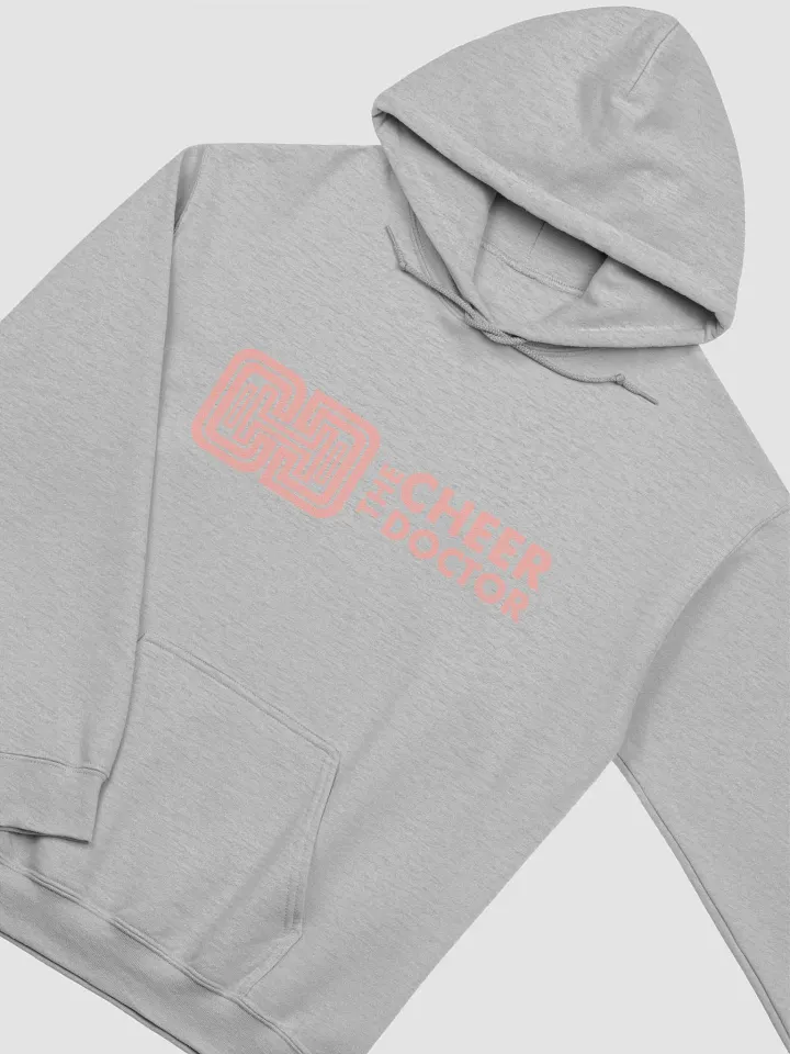 The Cheer Doctor Gildan Classic Grey Hoodie Pink Logo product image (2)
