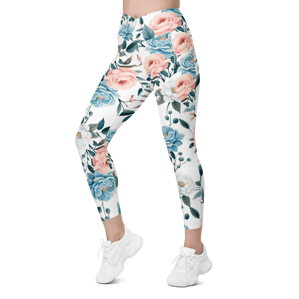 Floral Fusion Crossover Leggings with Pockets product image (7)