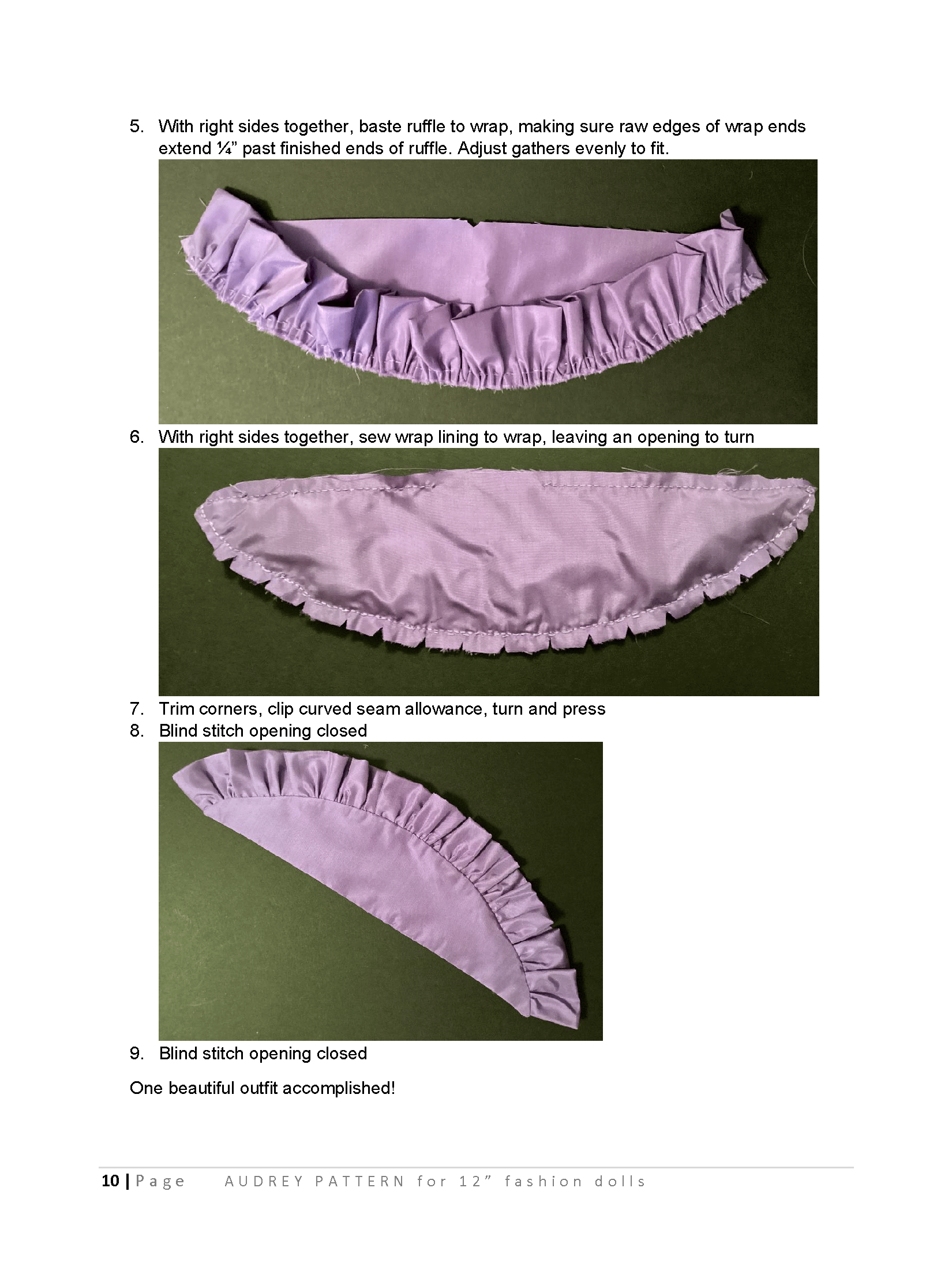 Audrey sewing pattern for 12" fashion dolls product image (4)