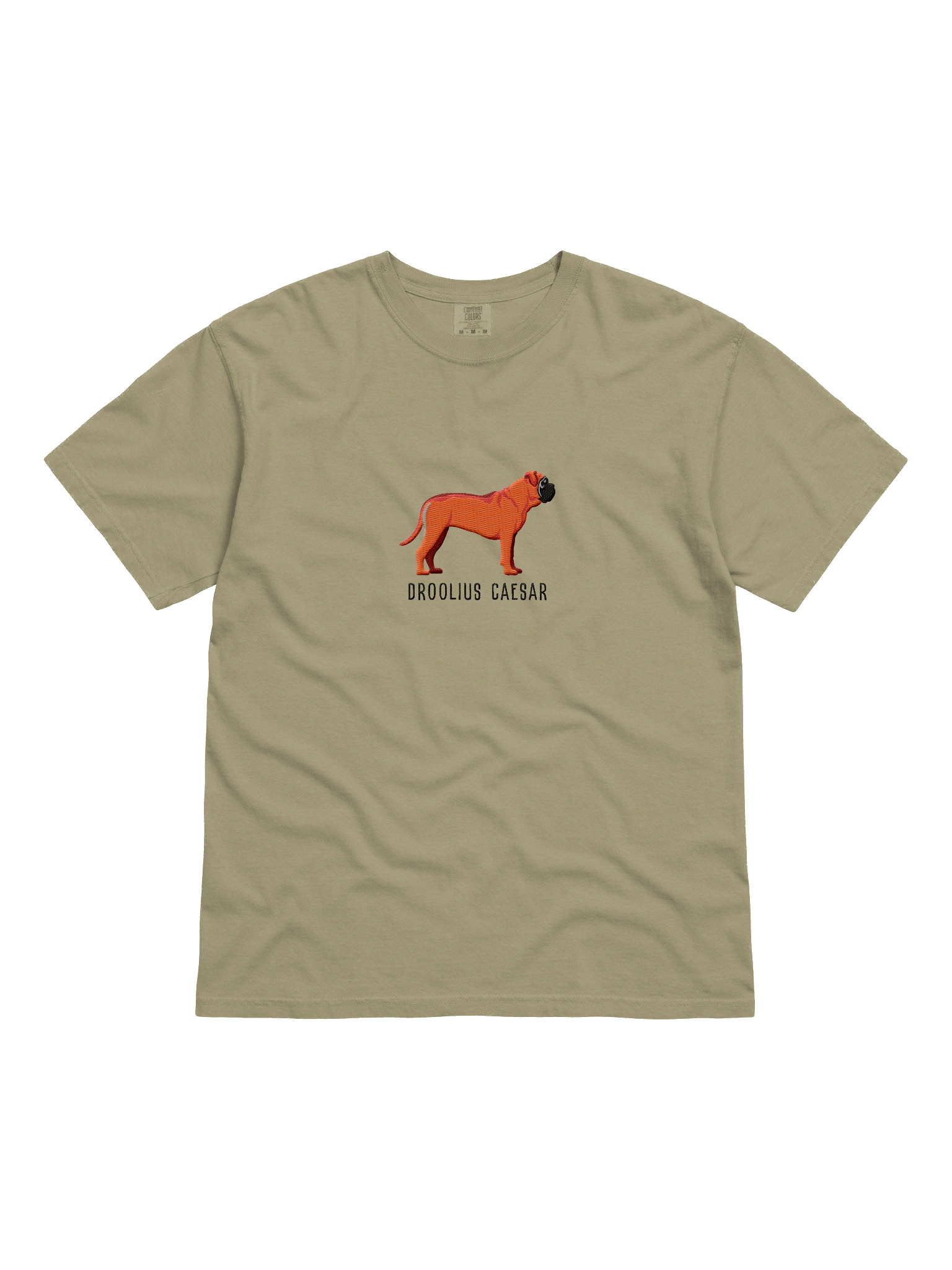 Droolius Caesar T-Shirt(Embroidered) of an English Mastiff(Red) product image (4)