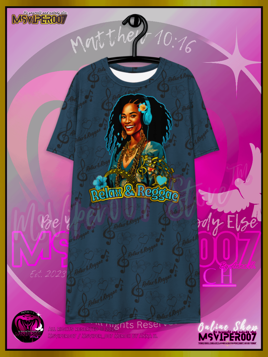 T-SHIRT DRESS - MSVIPER007'S "Relax & Reggae™ " (Deep Oasis/Tropics | V3 ) T-SHIRT DRESS BY ANNA H. product image (11)