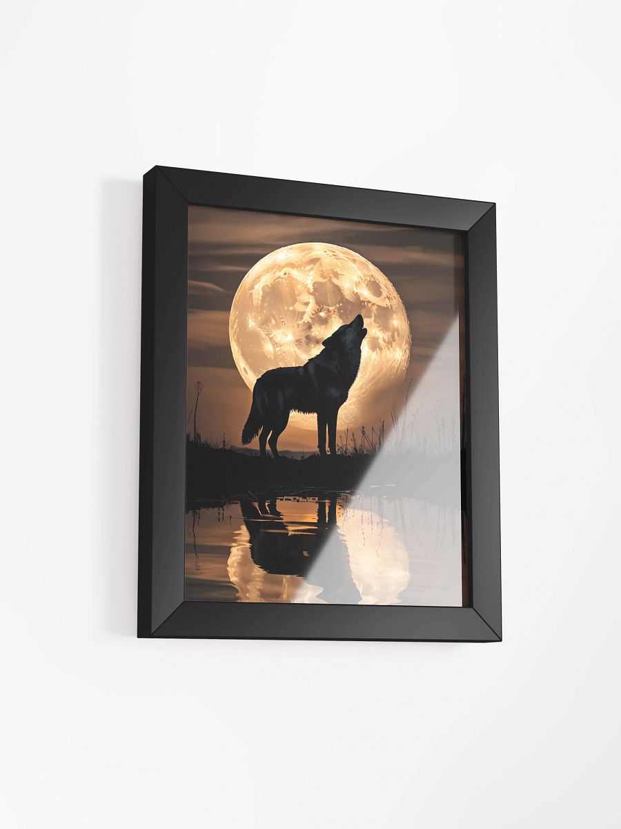 Howling Wolf Reflection Framed Poster product image (3)
