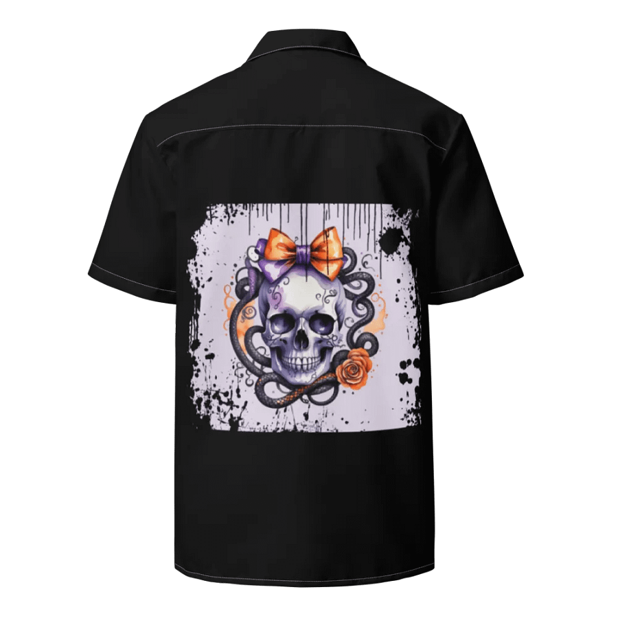 Unisex Skull and Snake Design Coquette Style Button Down Shirt product image (8)