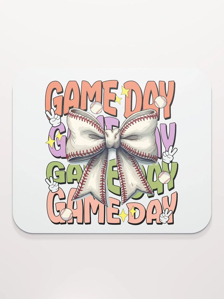 Game Day Bow Baseball Mouse Pad product image (1)
