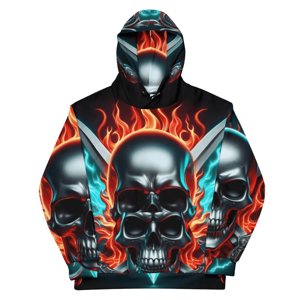 Fierce Skull All-Over Hoodie - Unisex Skull Hoodie #34 product image (11)
