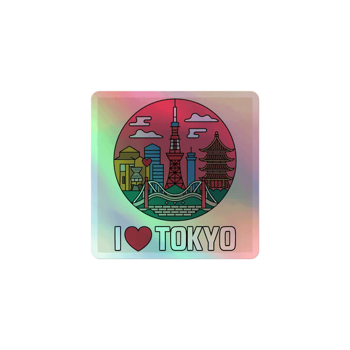 I love Tokyo Kiss-Cut Holographic Sticker Sheet product image (1)
