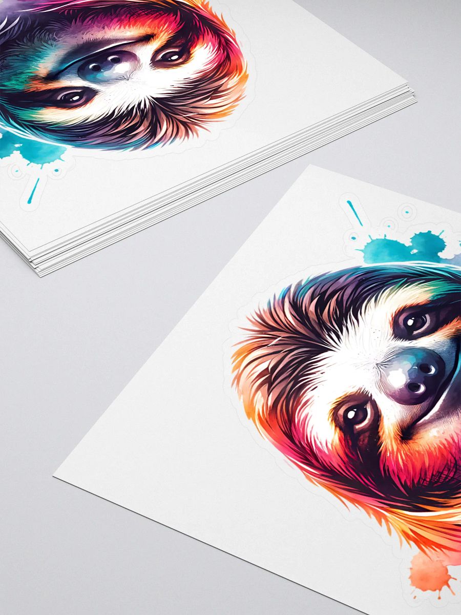 Watercolor Sloth Kiss Cut Sticker product image (4)
