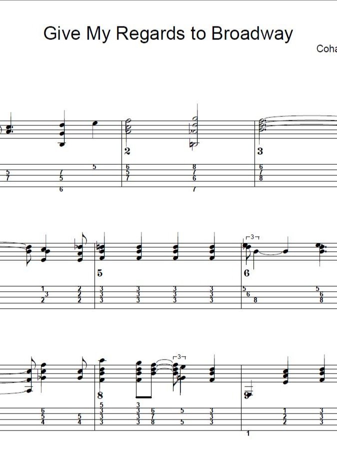 Give my regards to Broadway - Guitar sheet music product image (1)
