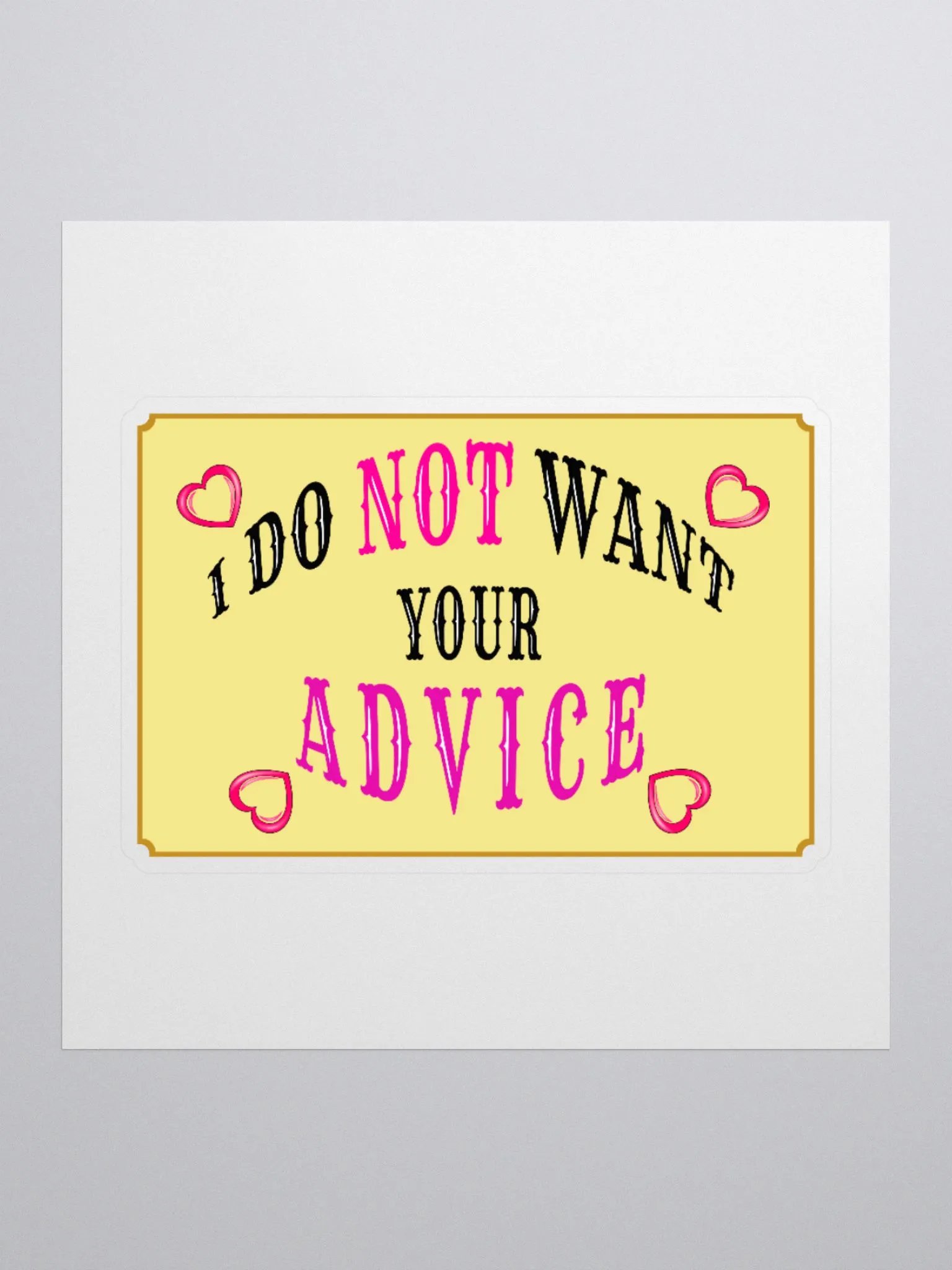 No Advice Sticker product image (1)