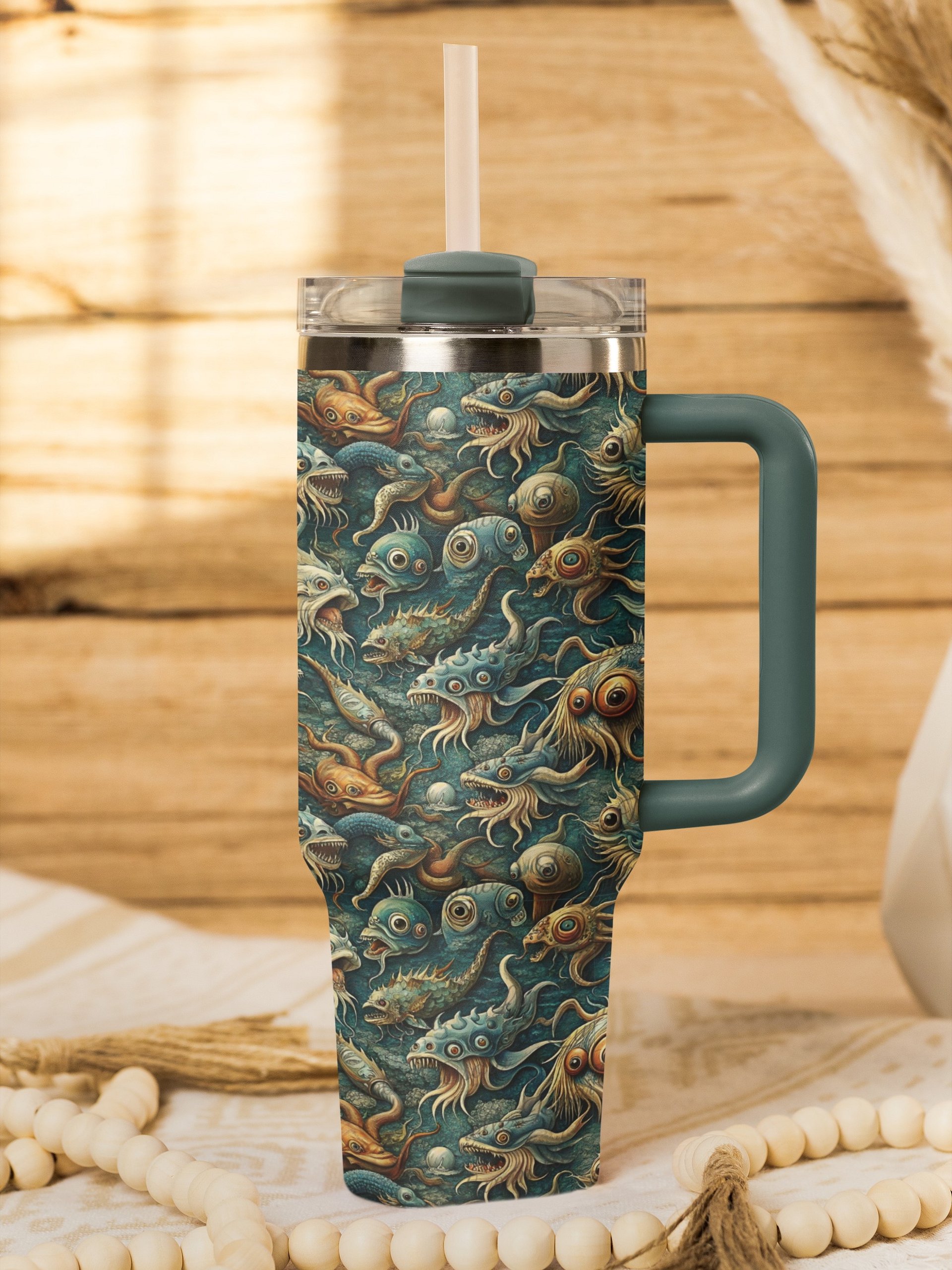 Weird Surreal Sea Monsters – Seamless Digital Papers product image (4)