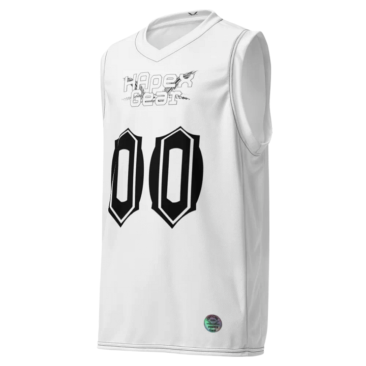 Capital DIETER - White - Recycled Unisex Basketball Jersey - White HApex Gear Black Logo product image (1)