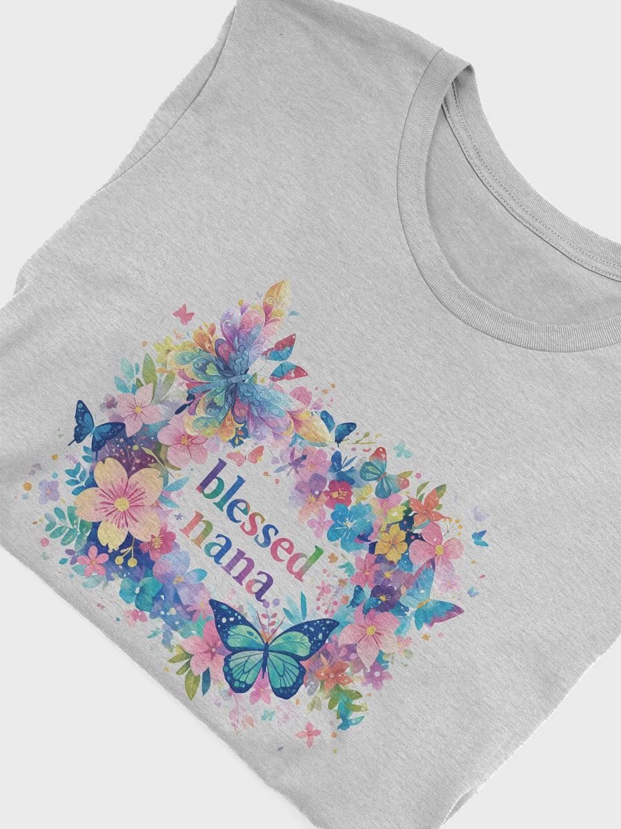 Blessed Nana Floral Wreath Elegant Grandmothers T-Shirt product image (6)